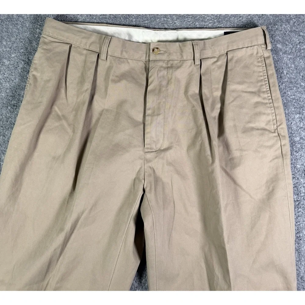 Polo Ralph Lauren Men's 38x30 Beige Khaki Pleated Chino Pants Classic Fit Casual